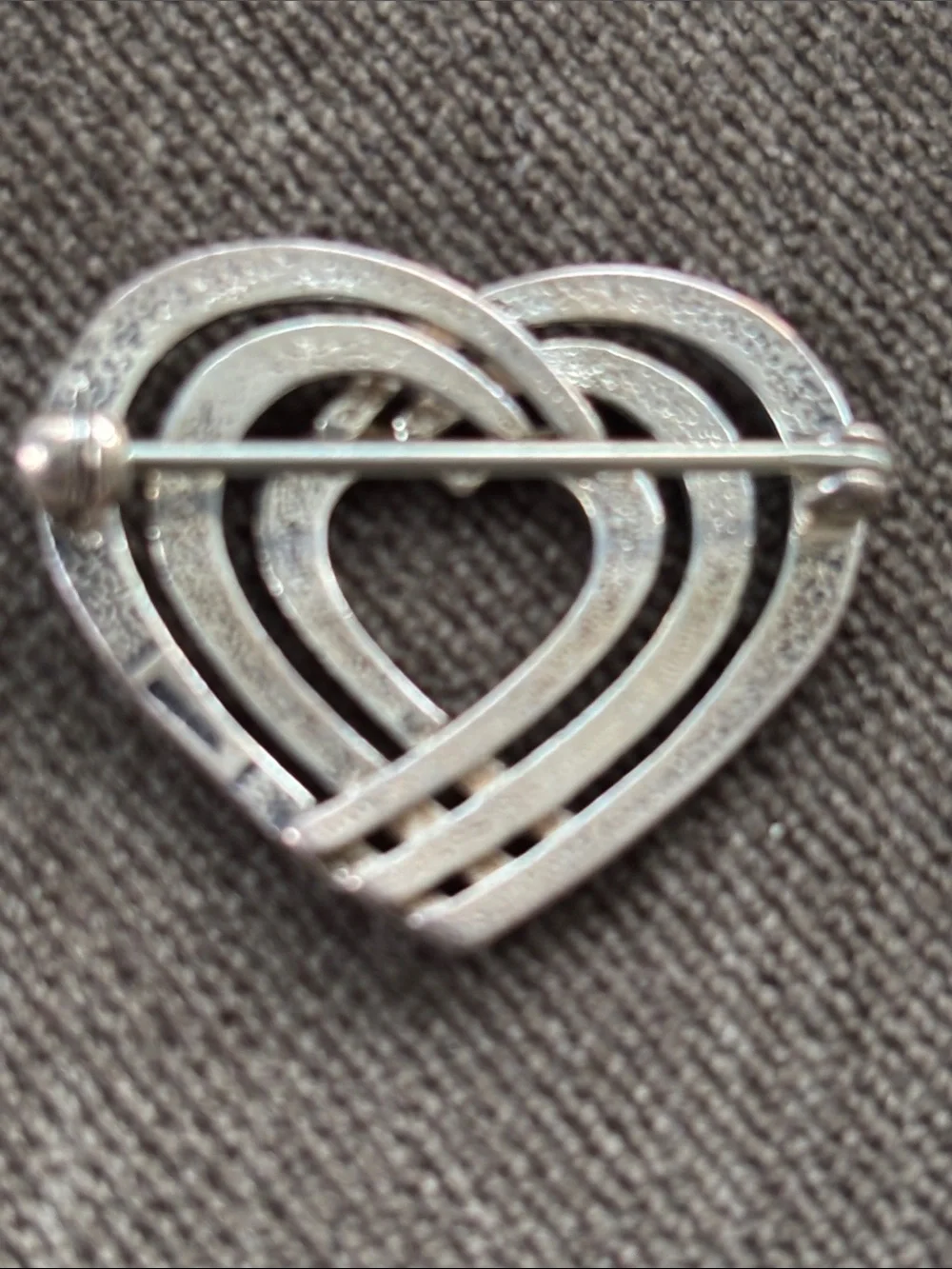 OLA MARY GORIE Sterling Silver Vntg 1960’s Scottish Heart Pin Brooch Fine Jewelr